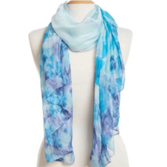 Cejon Blue Turquoise Oversize Wrap Scarf Rectangle One Size Summer Party NEW - Picture 4 of 4